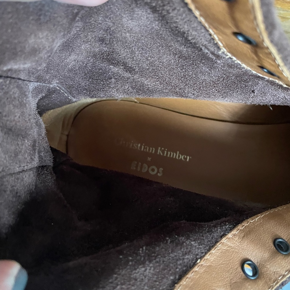 Christian Kimber x Eidos Brown Suede Combat Boots Men’s Size 8 - Picture 4 of 5